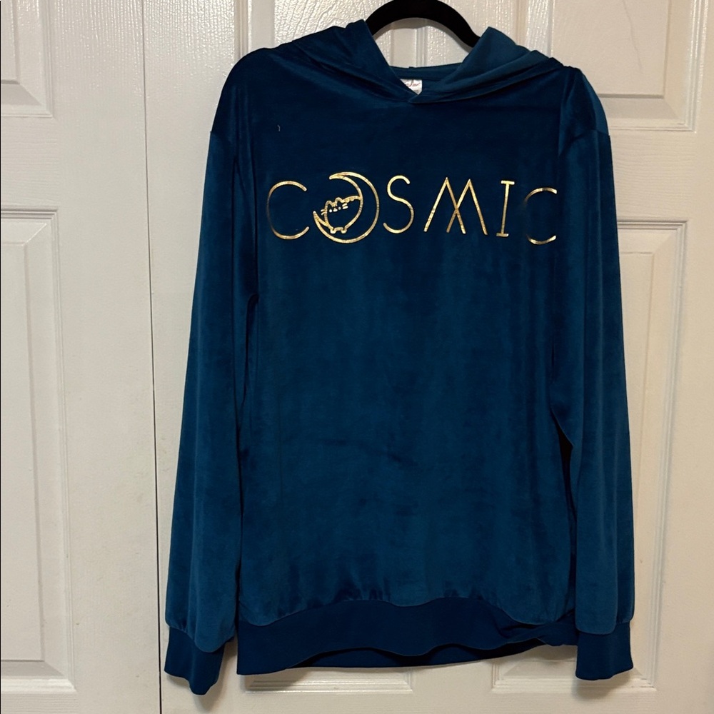 Blue Cosmic Hoodie with Gold Accents. Pusheen box exclusive